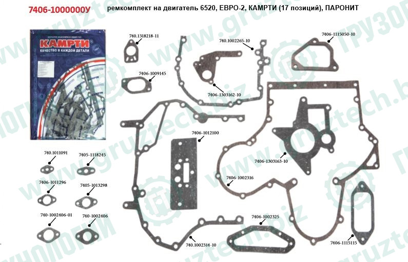 Паронит двигателя ЕВРО-2 17 поз.КАМРТИ