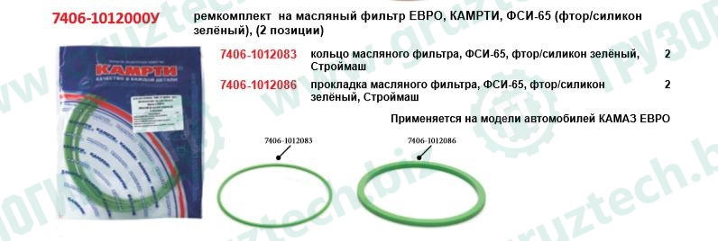 Рк масляного фильтра 2 позиции зелёный силикон ЕВРО КАМРТИ