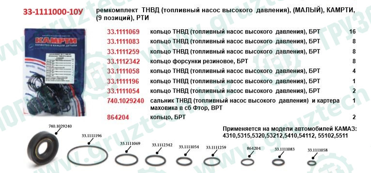 Рк ТНВД неполн.9поз.КАМРТИ