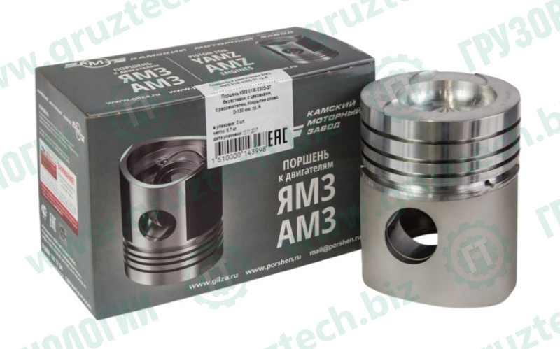 Поршень двигателя МАЗ без вст.,с цек.,с рассек.,олово КМЗ