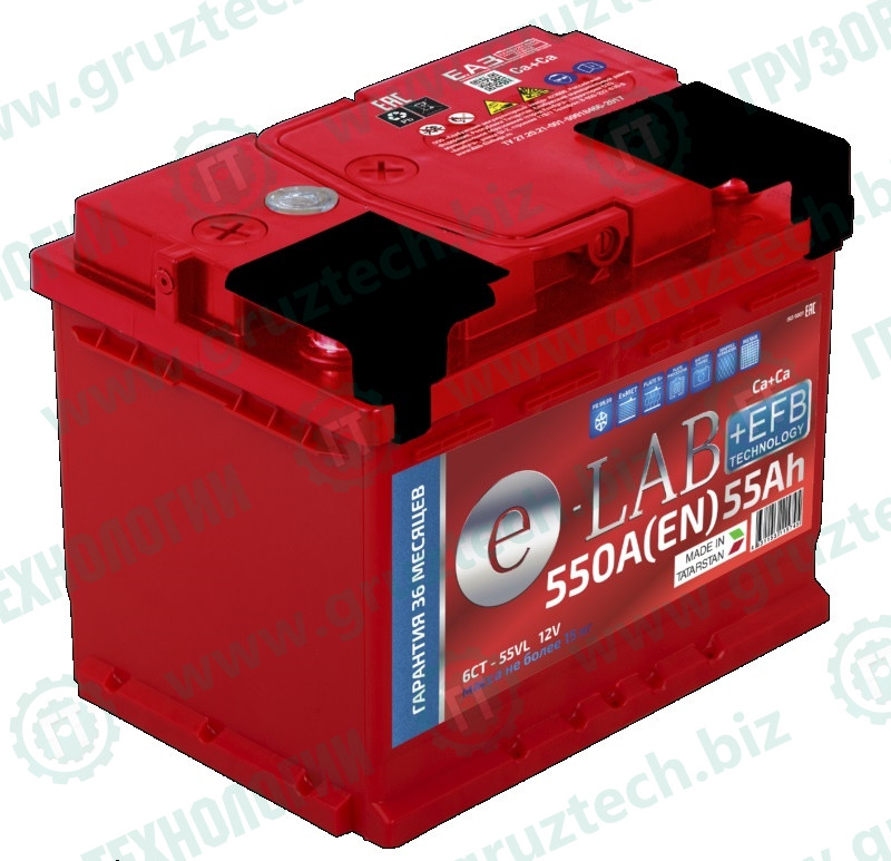 АКБ 12в/55Ач 550А(EN) п/п ELAB EFB