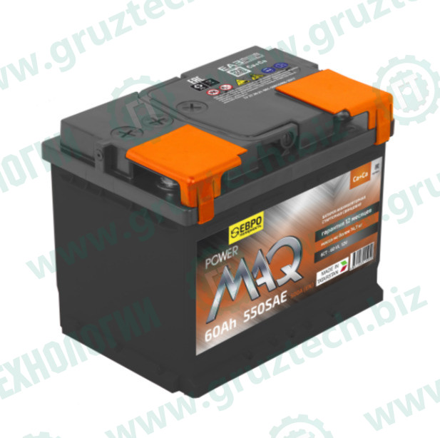 АКБ 12в/60Ач 500А(EN) о/п powerMAQ